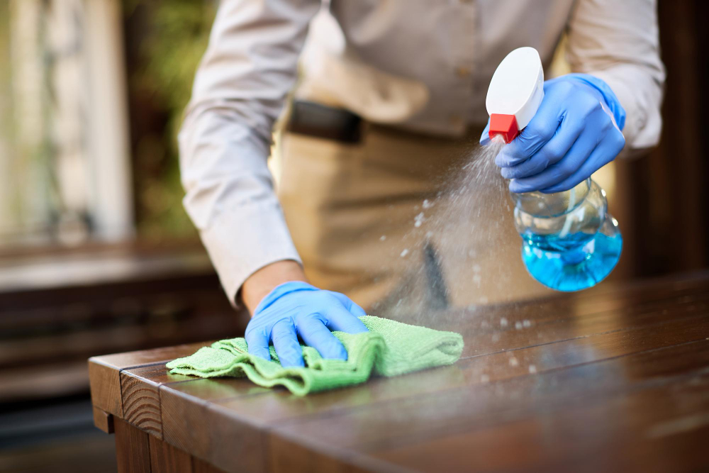 Agent Ghost Cleaner réalisant un nettoyage professionnel dans des locaux